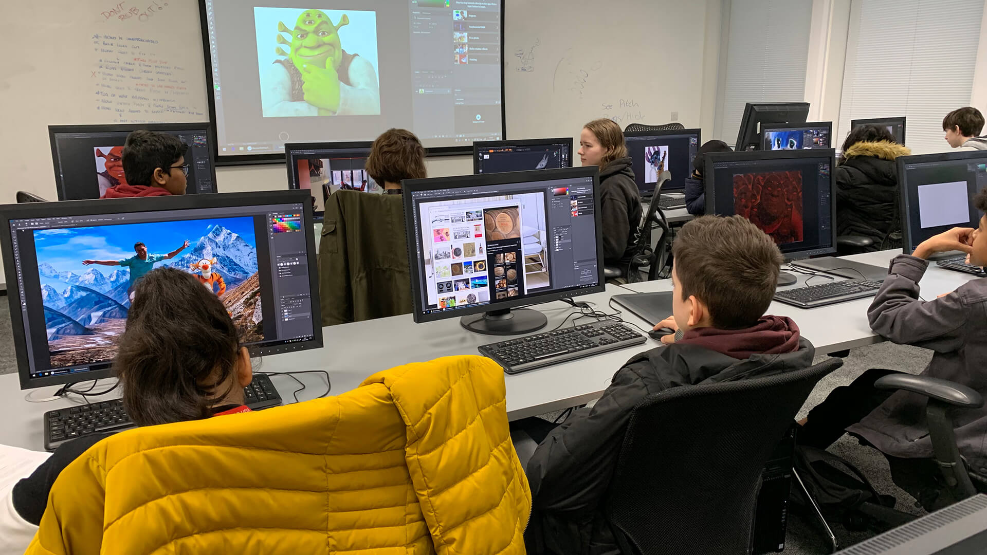 Students sat in a talk at the Saturday Club